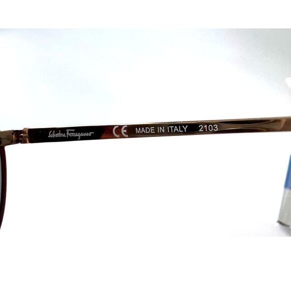 Salvatore Ferragamo SF131S 736 Shiny Light Gold, Purple/Grey Sunglasses - Picture 5 of 7